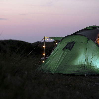 Vejers Strand Camping Pladsen Klitter Telt Aften