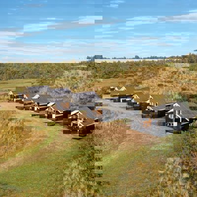 Vejers Strand Camping Hytter Udendoers Drone Facade